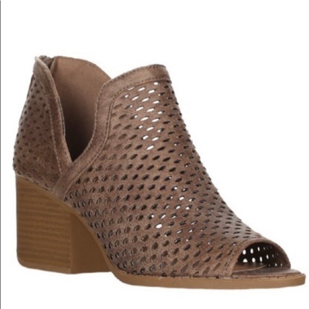 Dark taupe/brown Peep Toe Booties